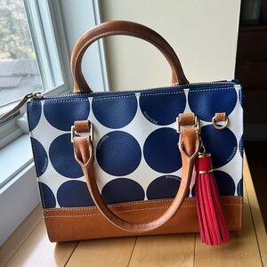 Brahmin polka dot Go Anywhere Satchel